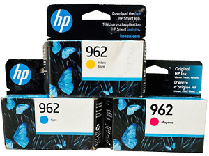 New Genuine HP 962 Cyan Magenta Yellow 3PK Ink Cartridges Exp. 2025