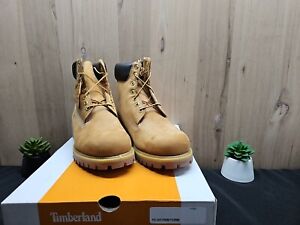 Timberland Men's 6 Inch Premium Waterproof Boots Wheat Nubuck Men’s Size 9W