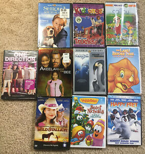 Kids DVD Lot Of 10 All New Sealed Childrens Veggie Tales Caillou kidsongs Etc