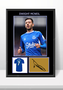 Dwight Mcneil Everton fc 2022/23 Framed Canvas Print Signed  Great  Gift