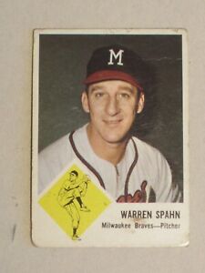 Fleer 1963 Baseball Card- Warren Spahn Milwaukee Braves
