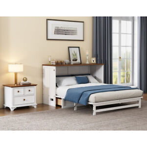 Full Queen Size Bedroom Sets Murphy Bed with Charging Station Drawer Nightstand