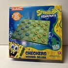 Nickelodeon Spongebob Squarepants Checkers Wooden Deluxe Game Open Box New