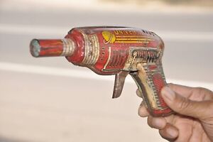 Vintage Fire Sparkle Universe Gun Litho Colorful Toy