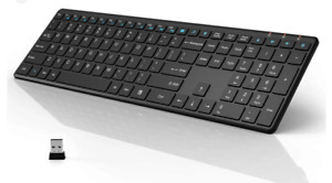 2.4GHz WisFox Wireless Keyboard Lag-Free Ultra Slim Keyboard for Windows