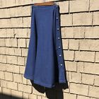 Vintage Bar None Denim Maxi Skirt Buffalo Nickel Buttons Size 10 (fits Like 6)