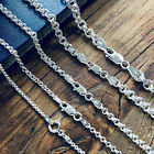 Real Solid 925 Sterling Silver Double Rolo Chain Necklace Made in Italy