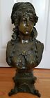 Antique  German19th. Century Bronze Bust of a Gypsy Sculpture by Henry Weisse