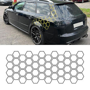 Car Body Waist Line Sticker Honeycomb Graphic Decor Hexagon Decal Accessories (For: 2022 Kia Rio)