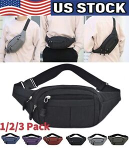 Men Women Fanny Pack Belt waist Bag Cross body Sling Shoulder Travel Sport Pouch
