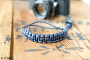 Paracord Camera Wrist Strap with Quick Release in Navy Blue by apmots