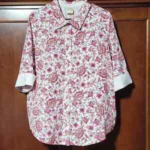 Blair shirt XL 3/4 sleeves button up floral blouse