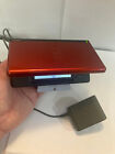 Nintendo DS Lite Crimson red (USG-001) w/charger, extras *tested works*