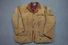 Vintage Western Field Jacket Mens Large Brown Chore Coat Blanket Lined 80s