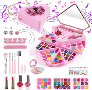 New ListingKids 70 pcs Washable Makeup kit for Girls, Pretend Cosmetic Set toy makeup kit