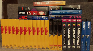 28 Blank VHS Tapes NEW sealed JVC TDK SONY MEMOREX KODAK FUJI