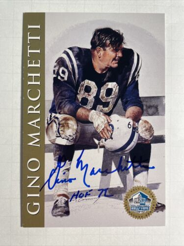 New ListingGino Marchetti Signed Ron Mix HOF Postcard Baltimore Colts Auto Autograph