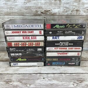 New ListingVintage Rock Cassette Lot Of 16 Megadeth, Van Halen, Metallica, Ratt
