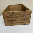 VTG Dupont Explosives Special Gelatin 40% 50 lbs Dovetail Wood Box Crate