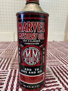 Vintage Marvel Oil Company Cone Top Empty Metal Can