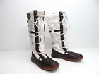 Pajar Canada White/Brown Leather/Fabric Winter Snow Boots Size Women's 8-8.5/39