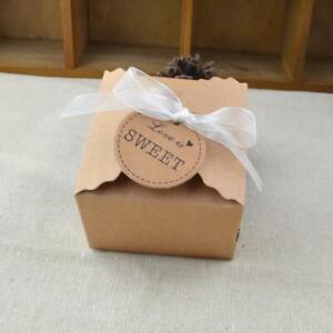 100x mini Kraft Wedding Gift Favor Boxes with Ribbon and 