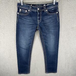 Miss Me Jeans Womens 31 Blue Skinny Signature Rise Embellished Stretch Denim
