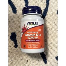 Now Foods - High Potency Vitamin D-3 5000 IU 240 Softgels EXP 08/2027