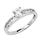 14K 1 CT White Gold Solitaire Engagement Promise Ring Anillo de Oro Compromiso