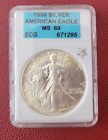 1986 $1 American Silver Eagle  Graded by ECG