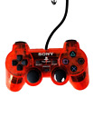 PS2 Controller PlayStation 2 DualShock Clear Red, SCPH-10010 -Tested