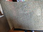 New ListingVintage Throw Blanket Afghan Crochet muted Blue Tan Green Twin Size Lap Couch