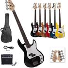 Rosewood 7 Colors  4 String  Basses GP Glarry Electric Bass Guitar with  20W AMP