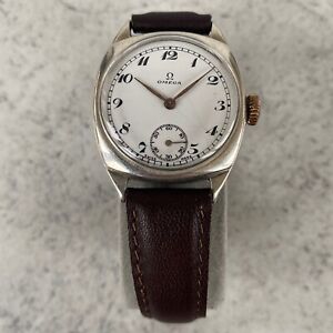 1939 Omega Porcelain 925 Solid Silver Vintage Trench Watch - Non Runner
