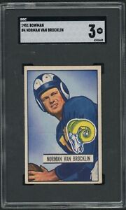 1951 Bowman #4 Norm Van Brocklin Los Angeles Rams SGC 3
