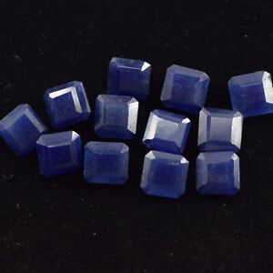 80.85 Ct Natural Blue African Sapphire 8 Pieces Loose Gemstone Lot 13 x 7 mm