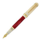 Laban 325 Fountain Pen in Flame - Red & Ivory color - 1.5mm Stub Nib- NEW in box