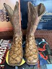 Cody James Mens 10.5 D Square Toe Honey Pirarucu Cowboy Boots