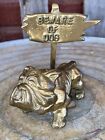 New ListingVintage Brass Bulldog Statue Paperweight Figurine Beware Of Dog Sign Enesco
