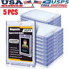 5 Pack Magnetic Trading Sports Card Holders 35pt One-Touch UV Protection