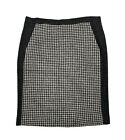 J.Crew Tweed Pencil Skirt Size 2 Houndstooth Colorblock Gray & Black Wool Blend