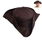 Mens brown Pirate Hat Theater Reenactment Tricorne Hat Colonial Hat Halloween