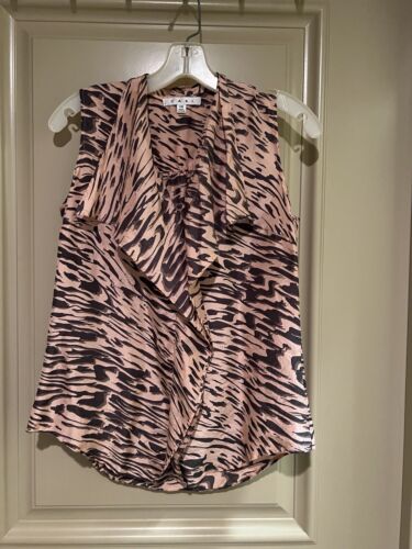 CAbi - Just So Silk Zebra Print sleeveless  top shirt blouse