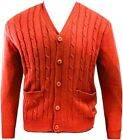 NWT Large Tall LT Premium Cable Knit Cardigan Button Up Sweater 100% Acyrlic