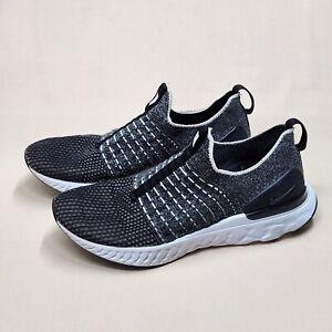 Nike React Phantom Run Flyknit 2 Men Sports Shoes Black Smoke Grey Size 12