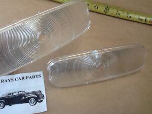 NEW PAIR OF REPLACEMENT 1954 54 CHEVROLET CLEAR FRONT PARK LIGHT LENS COVERS !  (For: 1954 Chevrolet)