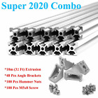 2020 T-slot Aluminum Extrusion Combo Kit 10m Extrusion Angle Brackets Screw Nut