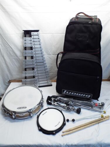 Ludwig Student Xylophone Snare Drum Percussion Kit w/Rolling Travel Case & Stand