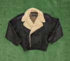 VTG Yves Saint Laurent Mens Leather Bomber Jacket Quilted Sherpa Wool Size 42