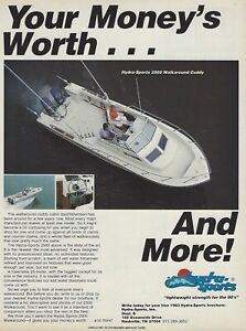 1983 Hydra-Sports 2500 Walkaround Cuddy Boat vintage Print Ad Advertisement